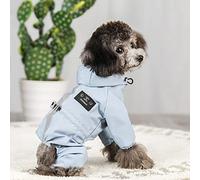 VasedGins Dog Raincoat Waterproof Puppy Dog Raincoats With Hood for Small Medium Dogs Rain Poncho With Reflective Strip Waterproof Coat With Legs Puppy Lightweight Rain Jacket,L,Blue