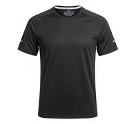 Vasego - 1 Pack Men’s Slim Fit Athletic Running T-Shirt - 100% Polyester Moisture-Wicking Tee with Reflective Safety Strips for Night Running - Pullover Crew Neck Performance Top - (Black,L)
