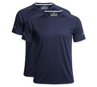 Vasego - 2 Pack Men’s Slim Fit Athletic Running T-Shirt - 100% Polyester Moisture-Wicking Tee with Reflective Safety Strips for Night Running - Pullover Crew Neck Performance Top - (Navy,3XL)