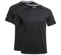 Vasego - 2 Pack Men’s Slim Fit Athletic Running T-Shirt - 100% Polyester Moisture-Wicking Tee with Reflective Safety Strips for Night Running - Pullover Crew Neck Performance Top - (Black,XL)
