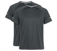 Vasego - 2 Pack Men’s Slim Fit Athletic Running T-Shirt - 100% Polyester Moisture-Wicking Tee with Reflective Safety Strips for Night Running - Pullover Crew Neck Performance Top - (Dark Grey,S)