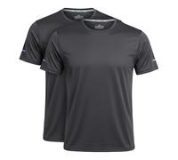 Vasego - 2 Pack Men’s Slim Fit Athletic Running T-Shirt - 100% Polyester Moisture-Wicking Tee with Reflective Safety Strips for Night Running - Pullover Crew Neck Performance Top - (Brown,L)