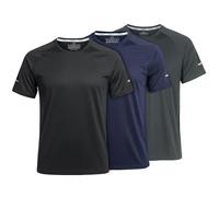 Vasego Men’s Slim Fit Athletic Running T-Shirt - 100% Polyester Moisture-Wicking Quick Dry Reflective Safety Top for Night Running Gym Training Fitness - Lightweight Pullover Crew Neck Sports Tee
