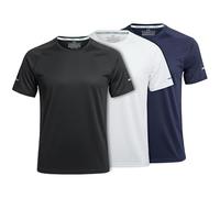 Vasego Men’s Slim Fit Athletic Running T-Shirt - 100% Polyester Moisture-Wicking Quick Dry Reflective Safety Top for Night Running Gym Training Fitness - Lightweight Pullover Crew Neck Sports Tee