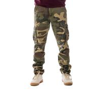 Vasego Men's Cargo Trousers - Durable Work Pants for Men with 6 Pockets - Loose Fit Men's Work Trousers - Camping Hiking Trousers | Colour: Camouflage, Size: 30