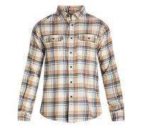 Vasego Mens Flannel Shirt Long Sleeve Regular Fit Cotton Lumberjack Shirt With Button Down Pockets Beige & Brown, S