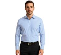Vasego Men's Formal Dress Shirt - Regular Fit Long Sleeve Button-Down Collar Shirt, Wrinkle-Resistant Cotton Blend, Business Casual Office Wear - Ideal for Work, Wedding, Party, Or Daily Outfits