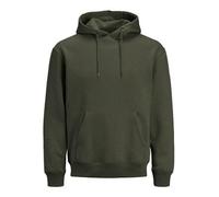 Vasego Mens Plain Long Sleeve Fleece Hoodie, Pull Over Soft Comfy Sweatshirt For Work & Lounge Army Green, Small