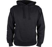 Vasego Mens Plain Long Sleeve Fleece Hoodie, Pull Over Soft Comfy Sweatshirt For Work & Lounge Black, Extra Large