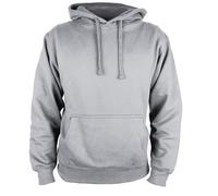 Vasego Mens Plain Long Sleeve Fleece Hoodie, Pull Over Soft Comfy Sweatshirt For Work & Lounge Heather Grey, Large