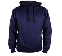 Vasego Mens Plain Long Sleeve Fleece Hoodie, Pull Over Soft Comfy Sweatshirt For Work & Lounge Navy, Large