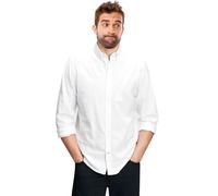 Vasego Regular Fit Long Sleeve Button Down Collar Oxford Shirt for Men | Comfortable and Breathable Light Stretch Casual Stylish Cotton Shirt for Everyday Wear White