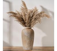 Vaseking Large Ceramic Rustic Vase, 11 inch Minimalist Decorative Vase, Farmhouse Tall Wood Colored for Home Decor, Brown