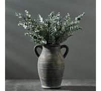 Vaseking Large Ceramic Rustic Vase with 2 Handles, 9.8 inch Farmhouse Flower Vase, Minimalist for Home Decor, Living Room, Shelf Decor, Pampas Grass, Enterway, Table Decoration, Gift, Bronze