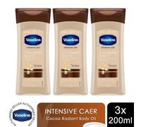 Vaseline Body Gel Oil Intensive Care Cocoa Radiant Pure Cocoa Butter 200ml, 3pk