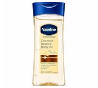 Vaseline Coconut Restore Body Oil, 200ml - Helps to Soften and Moisturize for Healthy Looking Skin - With 100% Pure Coconut Oil - Hydrating Body Gel Oil