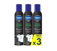 Vaseline Double Invisible Pro Derma Anti-perspirant Spray for Men, 250 ml, 48 Hours Sweat Protection and Long-lasting Freshness, Pack of 3