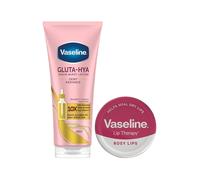Vaseline Gluta-Hya Dewy Radiance Serum Lotion 200ml & Rosy Lips Therapy 20g in White