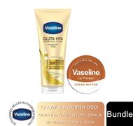 Vaseline Gluta Hya Flawless Tone Body Lotion 200ml & Lip Balm Cocoa 20gm Duo Set