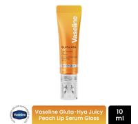 Vaseline Gluta-Hya Juicy Peach Lip Gloss, Serum Lip Care with Hyaluronic Acid and GlutaGlow Technology, Tints, Plumps and Protects with SPF15 for Plump and Dewy Lips 10 ml