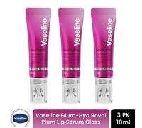 Vaseline Women's Gluta-Hya Lip Serum Gloss Royal Plum Hydrating Moisture Care 10ml, 3Pack in Pink