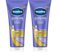 Vaseline Gluta-Hya Overnight Radiance Serum Burst Lotion Moisturiser - Body Lotion with GlutaGlow™, Hyaluron, Collagen & Antioxidants 10x Stronger Than Vitamin C*, For Plumper Skin in 5 Days 200ml