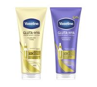 Vaseline Gluta-Hya Serum Burst Body Lotion Duo - Flawless Glow & Overnight Radiance Repair 2x200ml with GlutaGlow & 10x Vitamin C Power for Hydrated, Even-Toned, Radiant Skin All Day & Night
