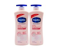 Vaseline Healthy Bright Daily Moisturizer 600ml Pack of 2 for Glowing Radiant Skin with Vitamin B3 Lightweight Fast-Absorbing Non-Sticky Non-Oily Lotion for Dry Dull Skin Visible Brightness in 2 Weeks