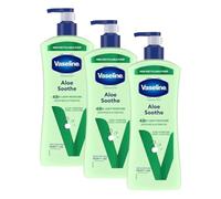 Vaseline Intensive Care Aloe Soothe Body Lotion with ultra-hydrating lipids and aloe vera moisturiser for dehydrated skin 600 ml (Pack of 3)