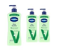 Vaseline Intensive Care Body Lotion Aloe Soothe 3 Pack, Deeply Moisturising Body Moisturiser for Dry Skin, With Aloe Vera and Micro Droplets of Vaseline Jelly, Fast Absorbing Formula, 600ml