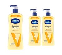 Vaseline Intensive Care Body Lotion Essential Healing 3 Pack, Deeply Moisturising Body Moisturiser for Dry Skin, Fast Absorbing Formula with Micro Droplets of Vaseline Jelly, 600 ml