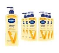 Vaseline Intensive Care Body Lotion Essential Healing 9 Pack, Deeply Moisturising Body Moisturiser for Dry Skin, Fast Absorbing Formula with Micro Droplets of Vaseline Jelly, 600 ml