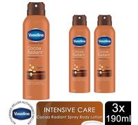 Vaseline Intensive Care Spray Moisturiser Cocoa Radiant 3 X 190Ml