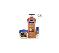 Vaseline Intensive Care Cocoa Radiant Lotion, 20.3 oz Bundled with Moisturizing Healing Jelly Butter, 7.5 and Shimmer Stick, 1.4 oz