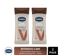 Vaseline Intensive Care Cocoa Radiant Moisturiser 200ml, Glowing Skin, 2 Pack