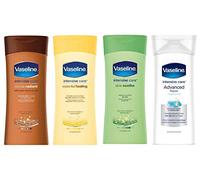 Vaseline Intensive Care Set - 4 x 200ml Non Greasy Body Lotion Bundle. Cocoa Radiant, Essential Healing, Aloe Soothe and Advanced Repair. Heals Dry Skin from the World's Best Hand & Body Care Brand