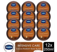 Vaseline Jelly Intensive Care Cocoa Radiant Moisture Rich Body Butter 250ml,12pk