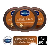 Vaseline Jelly Intensive Care Cocoa Radiant Moisture Rich Body Butter 250ml, 3pk