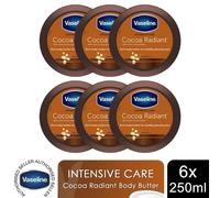 Vaseline Jelly Intensive Care Cocoa Radiant Moisture Rich Body Butter 250ml, 6pk