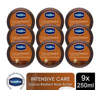 Vaseline Jelly Intensive Care Cocoa Radiant Moisture Rich Body Butter 250ml, 9pk