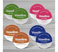 Vaseline Lip Balm Bundle - 8 × 20g (Rosy Lips, Aloe Vera, Cocoa Butter & Original) - Pocket-Size Lip Repair for Dry, Cracked Lips