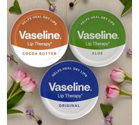 Vaseline Lip Balm Trio - 3 x 20g (Aloe Vera, Cocoa Butter, Original) - Pocket-Size Lip Repair for Dry, Cracked Lips