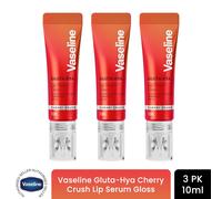Vaseline Gluta-Hya Lip Serum Gloss Cherry Crush Hydrating Moisture Care 10ml, 3 Pack