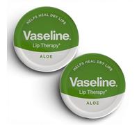 Vaseline Lip Therapy ALOE, 2 pack - 20g Tins | Soothing Lip Balm for Dry & Chapped Lips | Enriched with Aloe Extract for Deep Hydration & Shine | Multi-Pack Pocket Size