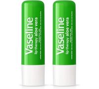Vaseline Lip Therapy Aloe Vera Lip Care Stick with Petroleum Jelly - Moisturising & Soothing Lip Balm for Soft, Smooth Lips - 4.8g × 2 Pack