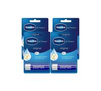 Vaseline Lip Therapy Balm Sticks, Original 4gm Hydrating Lip Care Balm, 4 Pack in White