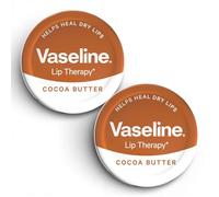 Vaseline Lip Therapy COCOA BUTTER, 2 Pack - 20g Tins | Rich Moisturising Lip Balm for Dry Lips | Infused with Pure Cocoa Butter for a Natural Glow | Multi-Pack Pocket Size