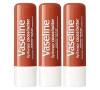 Vaseline Lip Therapy Cocoa Butter Lip Care Stick with Petroleum Jelly - Intensive Moisturising Lip Repair for Soft, Smooth Lips - 4.8g × 3 Pack