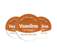 Vaseline Lip Therapy COCOA BUTTER Tin, 3 x 20g Bundle - Clinically Proven to Help Heal Dry Lips - Enriched with 100% Pure Cocoa Butter for Glowing, Healthy Lips