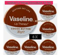 Vaseline Lip Therapy Cocoa Butter Tin Soothes Dry Lips 20g 6 Packbutter formula